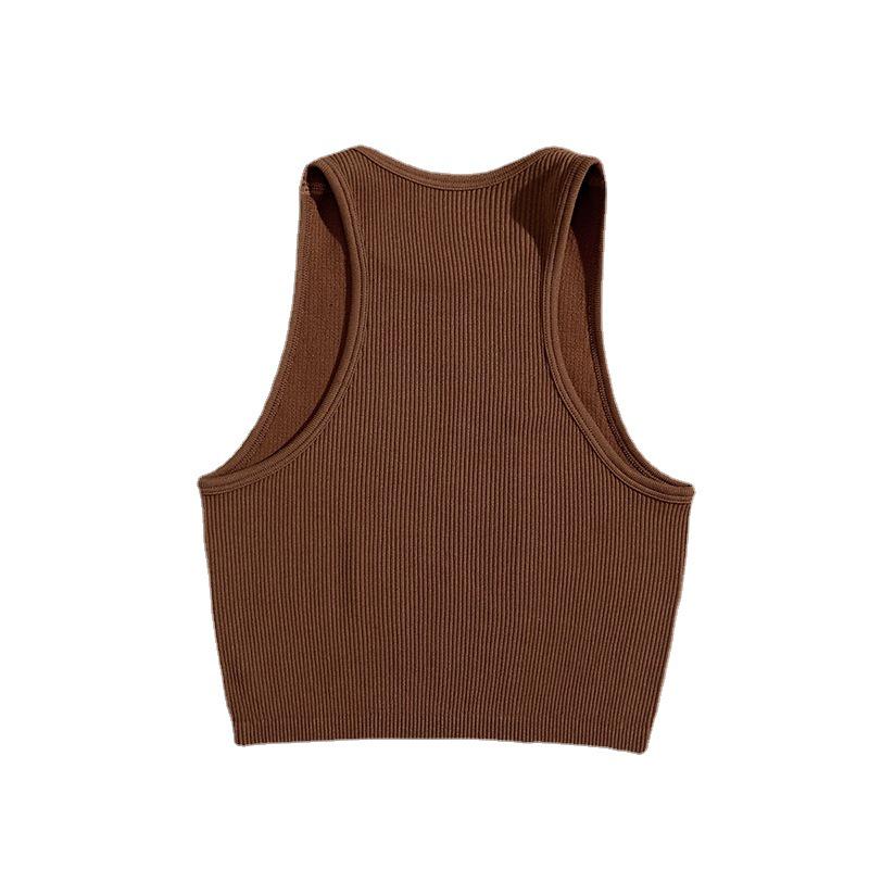 Ribbed Quick-Dry Yoga & Running Sports Bra - Skin-Friendly Nude Finish