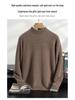 Men's Double-Thick Lamb Cashmere Sweater, Solid Color, Round Neck, Autumn/Winter Base Layer.
