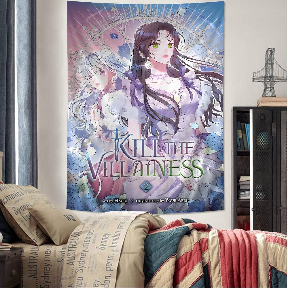 KKill The VVillainess Anime Cartoon Tapestry Wall Hanging Decoration Household Home Decor