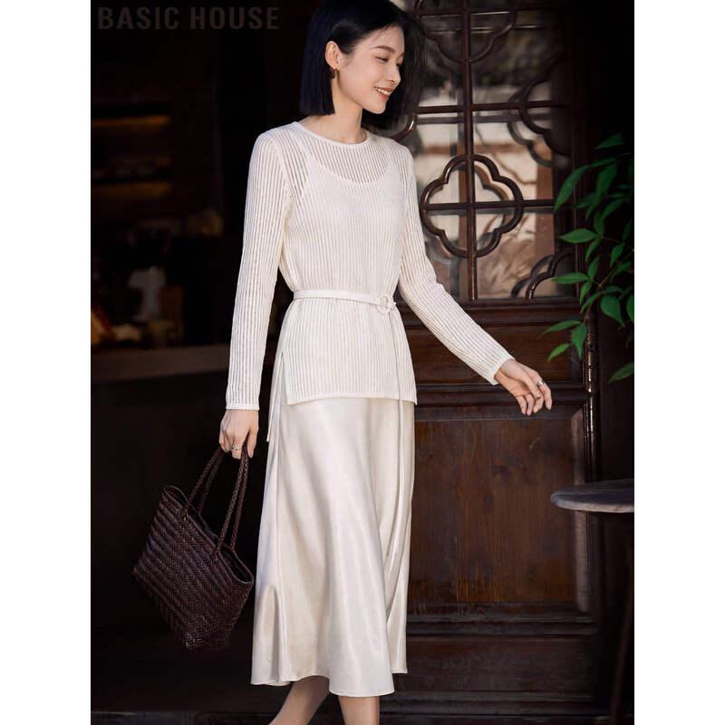 Basic House Women s Hollow Out Long Sleeve T-Shirt XL белый