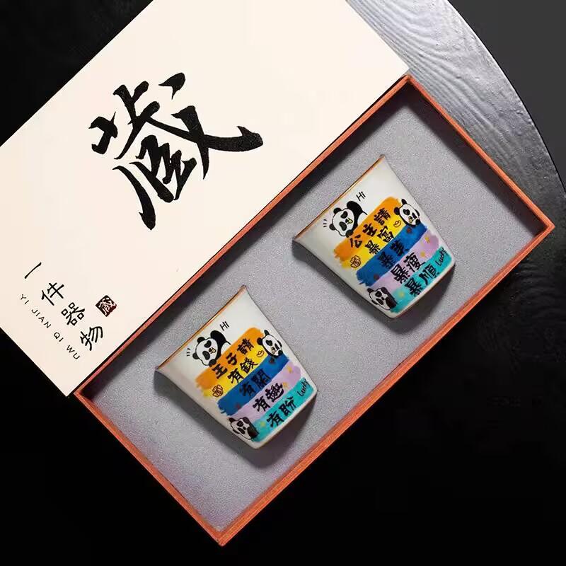 Beige Ru Kiln Teacup Master Cup Couple Cup Creative High-End Coke Cup Ceramic Kung Fu Tea Cup Souvenir