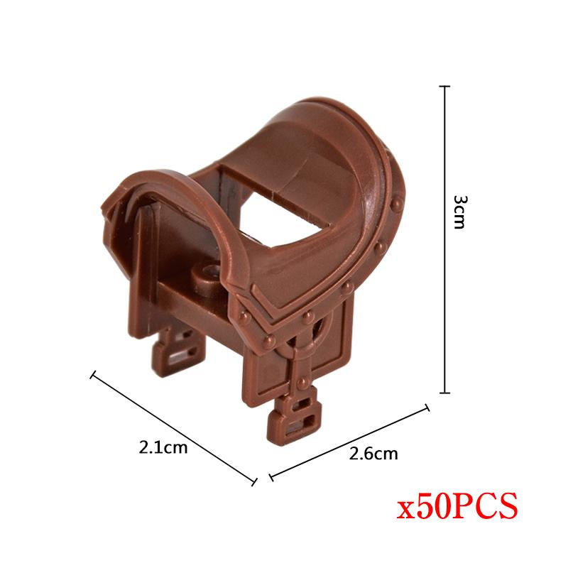 MOC 50 Stück Mittelalter Militär Mittelalter Ritter Kriegspferd Rüstung Pferdeleine Actionfiguren Bausteine Steine Spielzeug Kindergeschenk