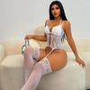 Women Crotchless Bodysuit Transparent Sexy Bodystocking Sex Underwear Open Crotch Pantyhose Erotic Fishnet Lingerie