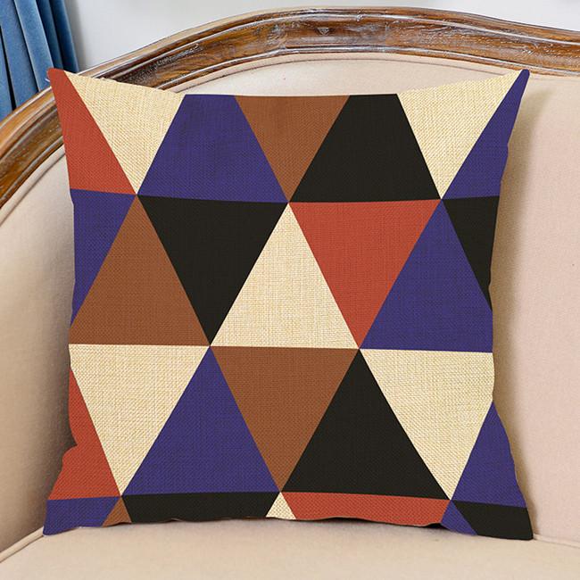Geometric Style Throw Pillow Case Triangle Grid Classics Nordic Sofa Decoration Cotton Linen Chair Waist Cushion Cover Cojines