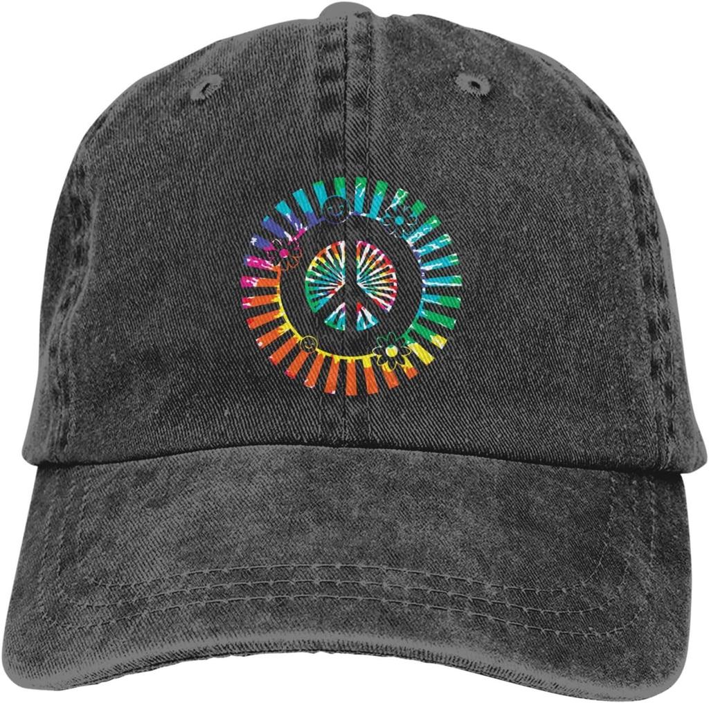 Hippie Soul Tie Dye Van Graphic Baseball Cap Adjustable Cotton Casual Dad Hat