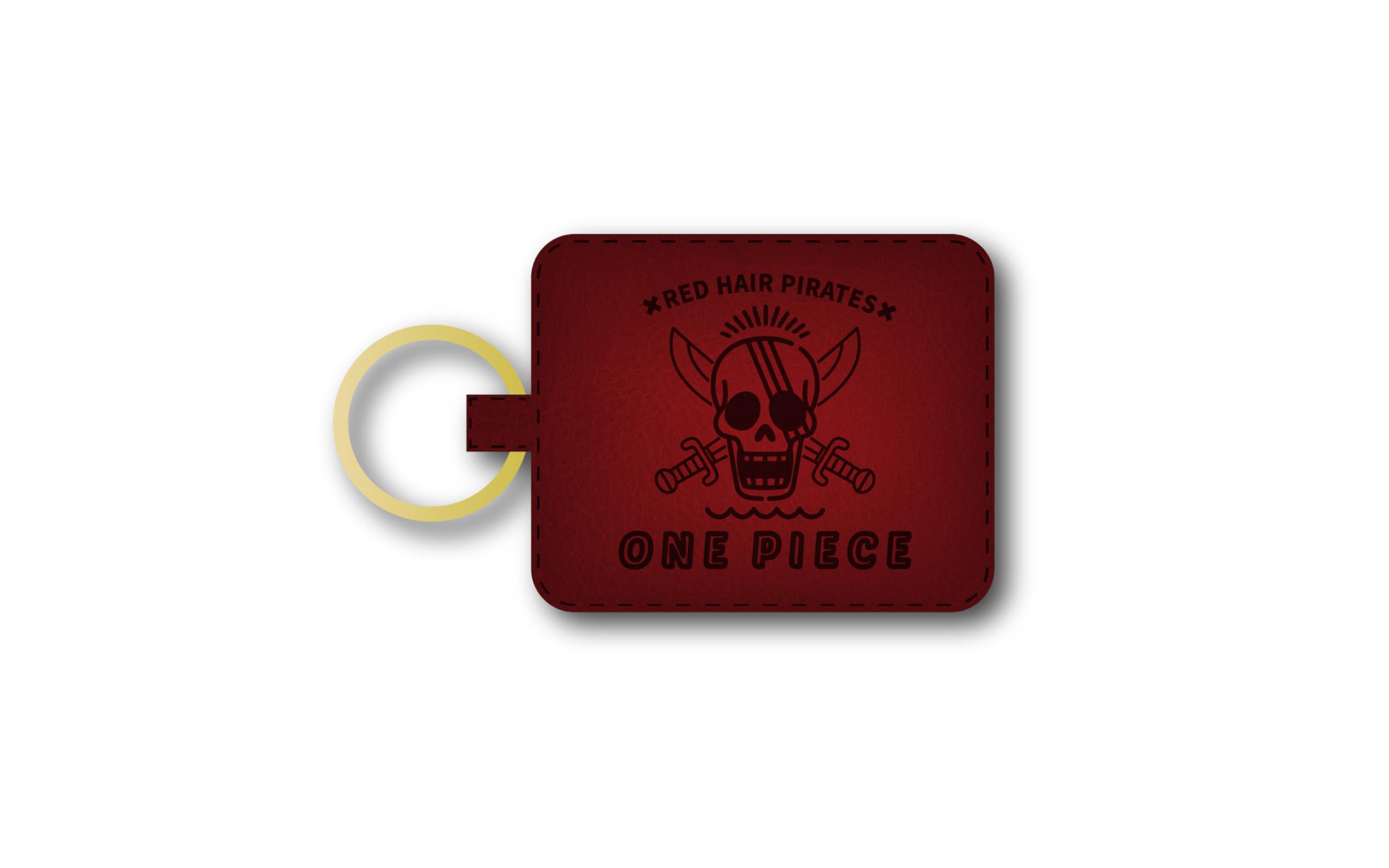 ONE PIECE Red Hair Pirates Leather Magnet Keychain
