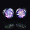 Ein Paar 6-50mm Hypoallergen Acryl Holografischer Glitzer Klarer Kuppel Ohr-Tunnel Regenbogenfarbene Flocken Ohr-Stecker Körperpiercing Schmuck