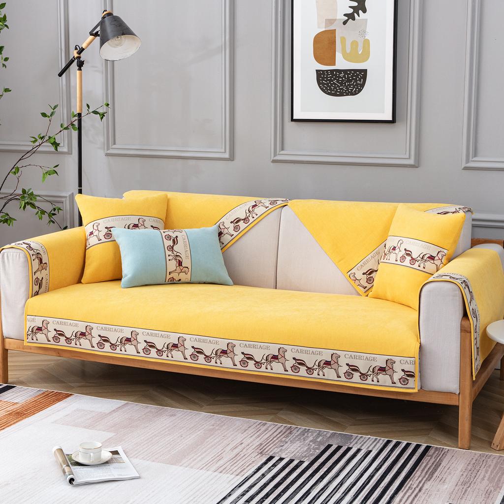 Žinylkový žakárový okraj Potahy na pohovku Celoroční dekorace obývacího pokoje Polštář na pohovku Protiskluzový potah na gauč Ručník na pohovku Domácí dekorace