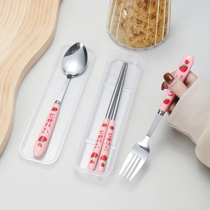 

ZISIZ Strawberry 304 Stainless Steel Kids Cutlery Set