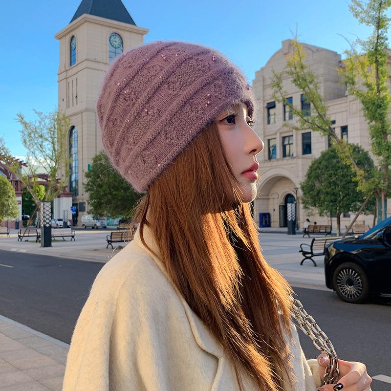Winter Double-layer Thermal Hat New Fashion Middle-aged and Elderly Ear Protection Knitted Wool Hat