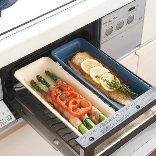 Santo Banko Ware Grill Plate, Approx. 26 X 10 Cm, Microwave, Dishwasher, Oven, and Grill Safe, Blue, Made In Japan, Product Number 18127