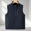 Men Reversible Vest Fleece Lined Waterproof Stand Collar Multi‑Pocket Zip Waistcoat