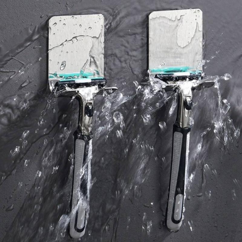 2Pcs Stainless Steels Shaving Razors Wall Hook Men Shaving Shaver Razors Stand Shelf Bathroom Hook Organizers Enduring