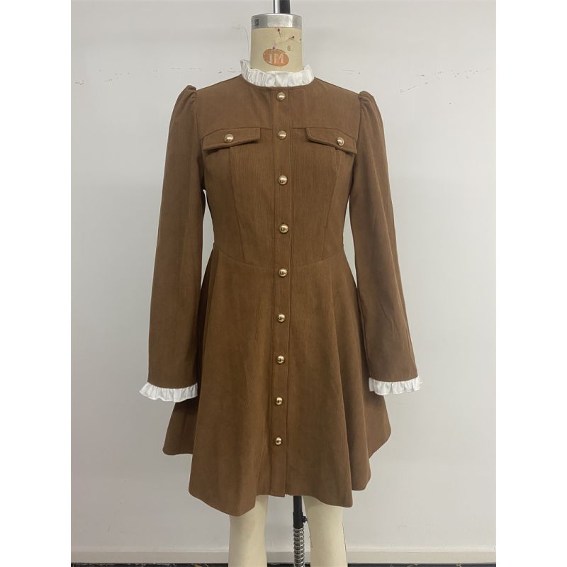 Fashion Autumn Women Dress Ladies Skirt Autumn and Winter Corduroy Dress Women