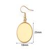 6pcs/Lot Oval Stainless Steel Earring Base Oval Cabochon Base Setting Diy Earring Hooks Findings Tray Blank DIY Jewelry Making