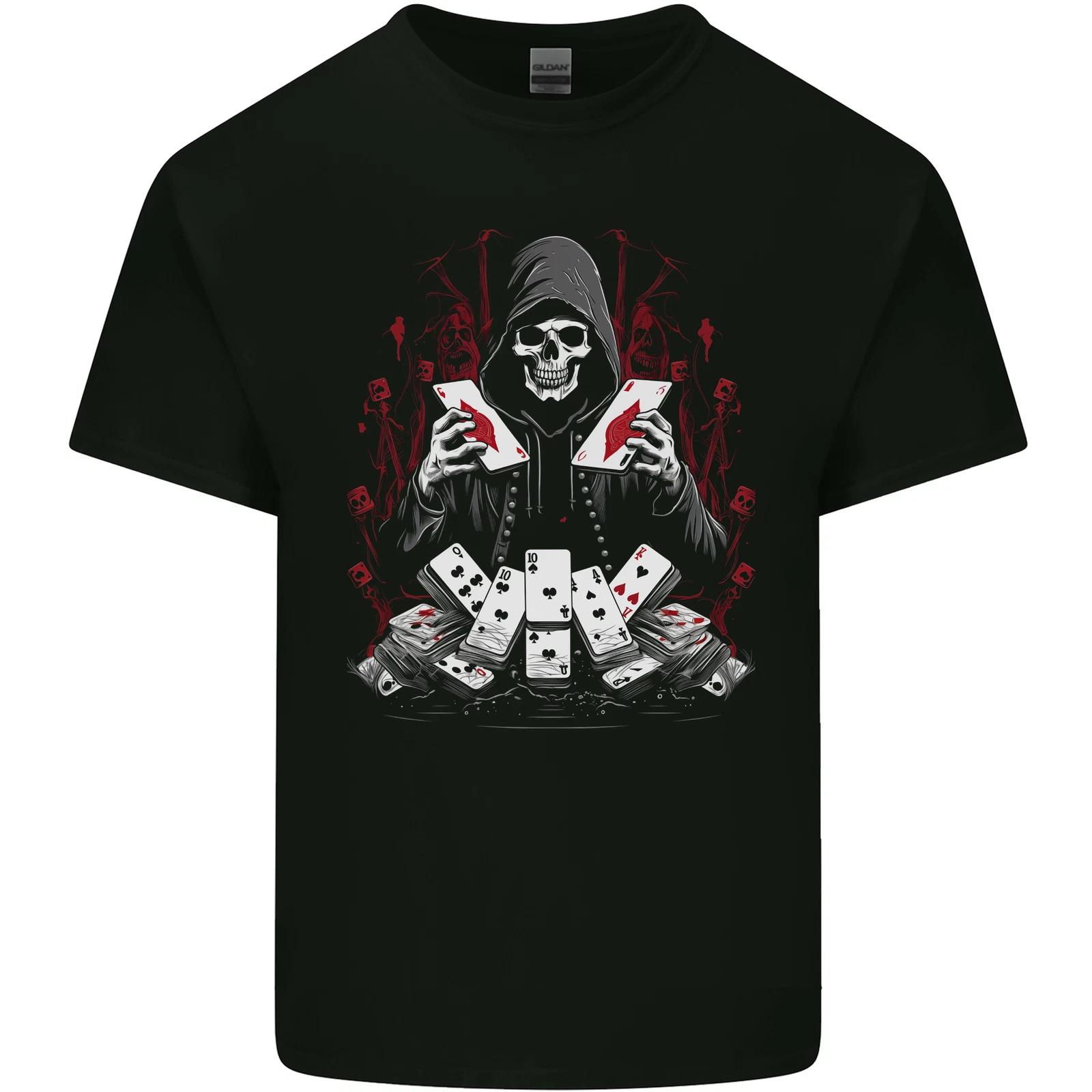 

Card Playing Grim Reaper Poker Kids T-Shirt Childrens S