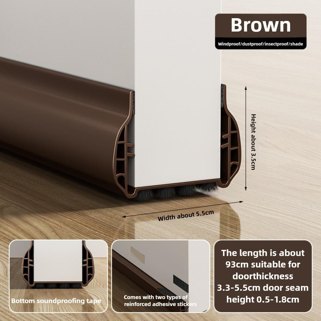 93cm PVC Door Bottom Seal Strip Self Adhesive Windproof Soundproof Mouse Proof Under Door Gap Draft Stopper Acoustic Panel