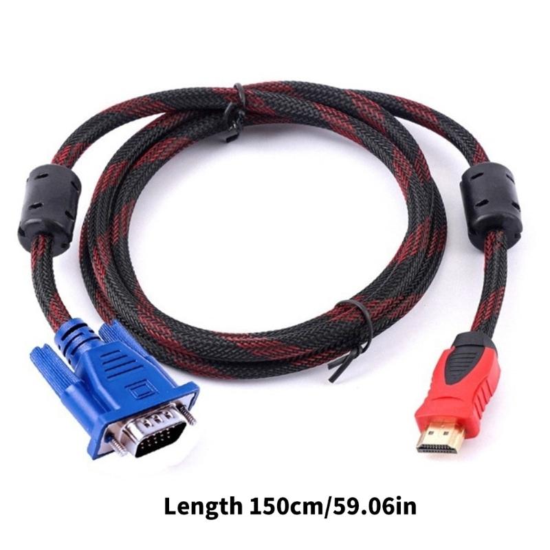 Adapter Cable 1080P Video Cables 19pin Interface To VGA Male To Male Cable Cord for Computer Laptop PC Monitors 150cm