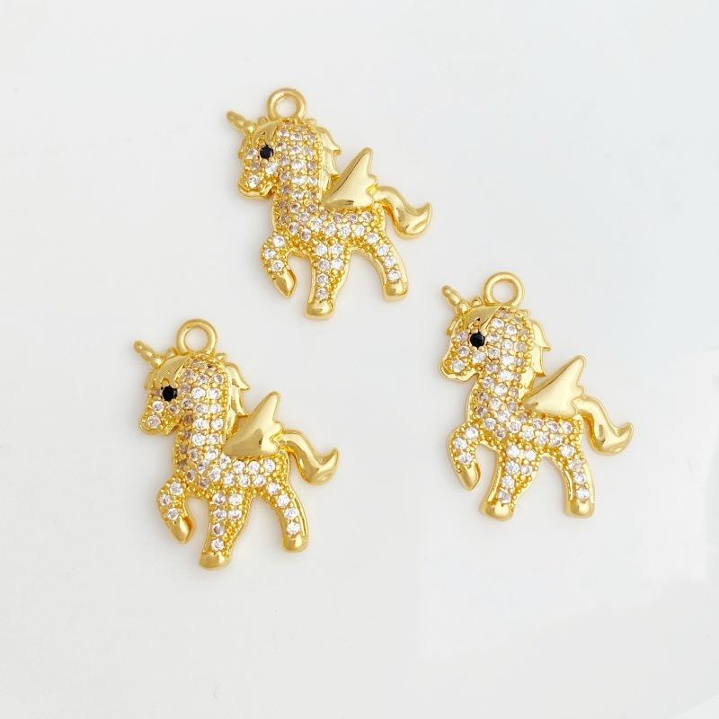 Unicorn Pony Zirconia Necklace Pendant - Korean Niche Light Luxury Handmade Accessory