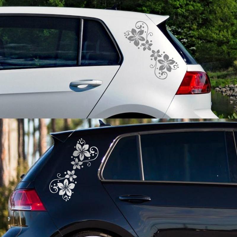 Engrave Colorful Creative Flower Vinyl Stickers Car High Stickiness Waterproof Door Window Decor Decals Auto Exterior Decor