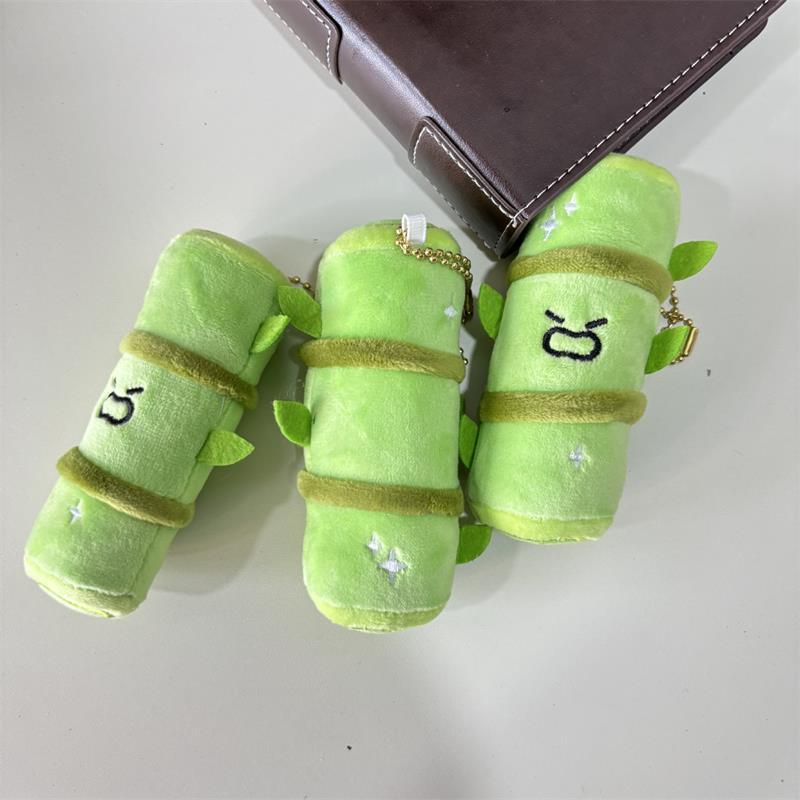 Cartoon Cute Funny Angry Bamboo Plush Doll Stuffed Toy Keyring Pendant Backpack Charm Bag Hanging Ornament Kid Ragdoll Girl Gift