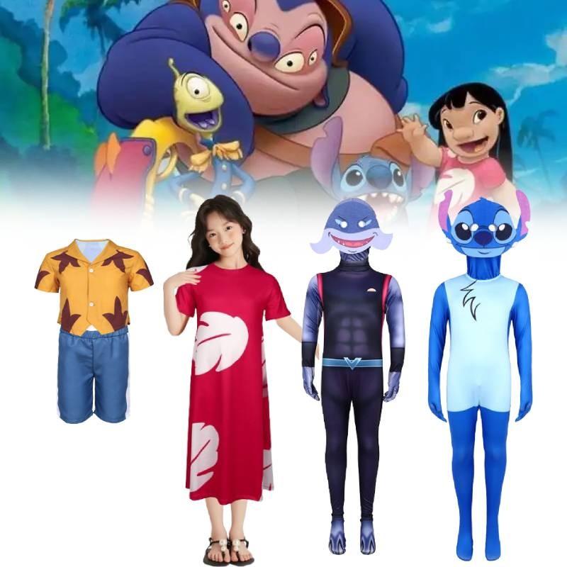 Lilo Stitch Kids Cosplay Costume For Stage Performance In Soft Milk Silk Fabric