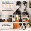 Aluminium-Helm-Wandhalterung 2er-Set mit abgerundeten ABS-Auflagen, schwenkbaren Armen und Zahnradaufhängungen für Eingangsbereich oder Schrank-Aufbewahrungsorganisation