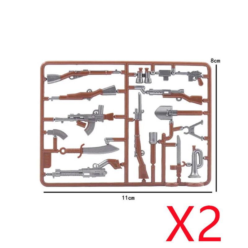 Military Building Blocks Accessories Soldier Figures Weapons Guns Mini Bricks USA Soviet Pistols Kids Toy Gifts Set R050