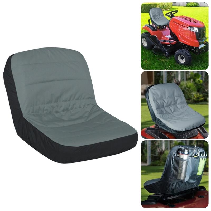 Waterproof Lawn Riding Mower Seat Protector with Back Pocket Cover Fit Seat Backrests 12.5-14in Height Without Armrest