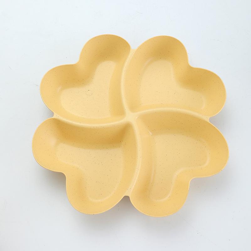 Four-Leaf Clover Drop-Resistant Divided Snack & Fruit Plate