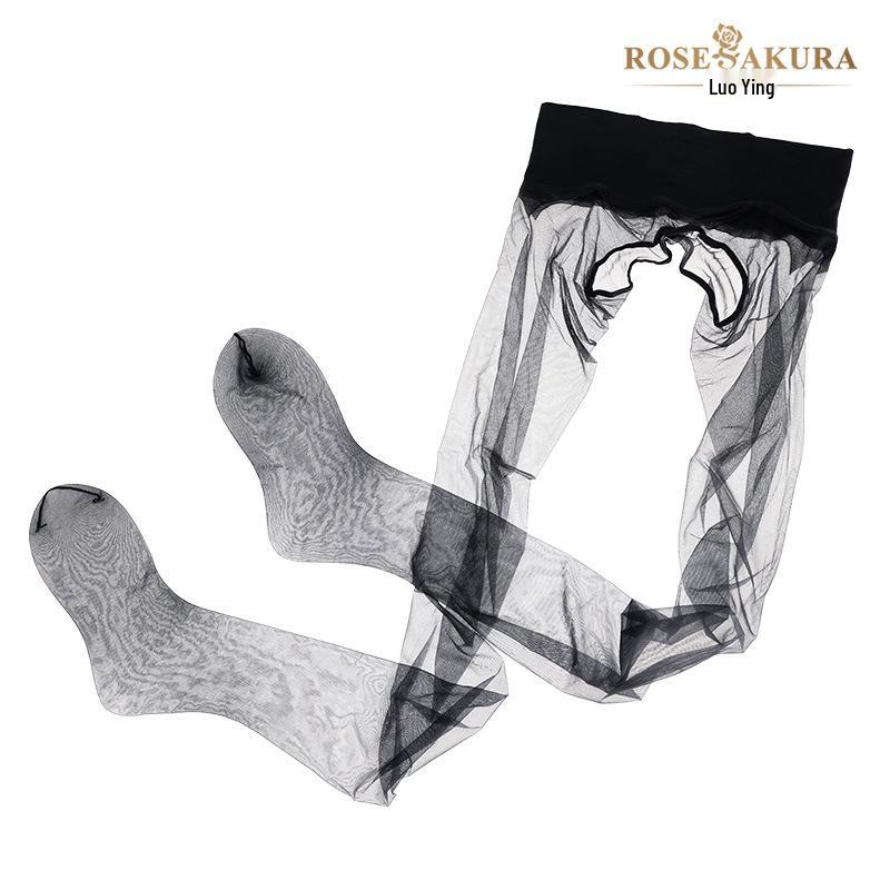 Luoying 360 Seamless Transparent Toe Ultra-Thin Open Crotch Pantyhose 7301 for Women
