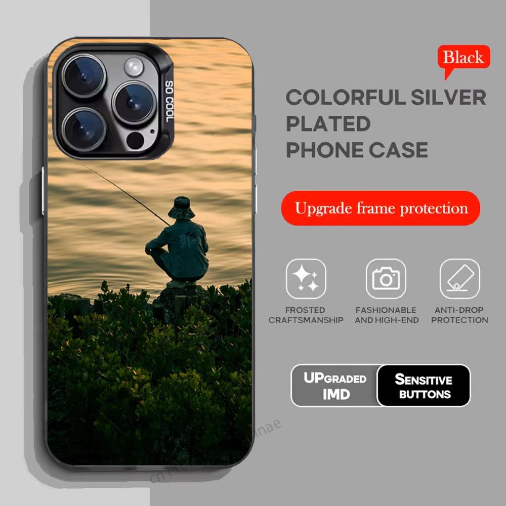 Fishing Fisherman Phone Case for iPhone 15 16 Pro Max Air SE 11 13 Pro 14 Plus 12 11Pro 15Pro Max 16e Cover