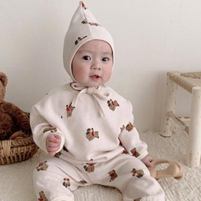 Waffle Bear Cookie Cookie Bonnet Set 90, Koreas beste Kinderkleidung