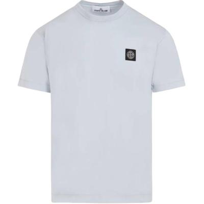 T-shirt Homme à Manches Courtes et Col Ras du Cou avec Logo Dessus Bleu Ciel K1S1521000-39S0013-V0041