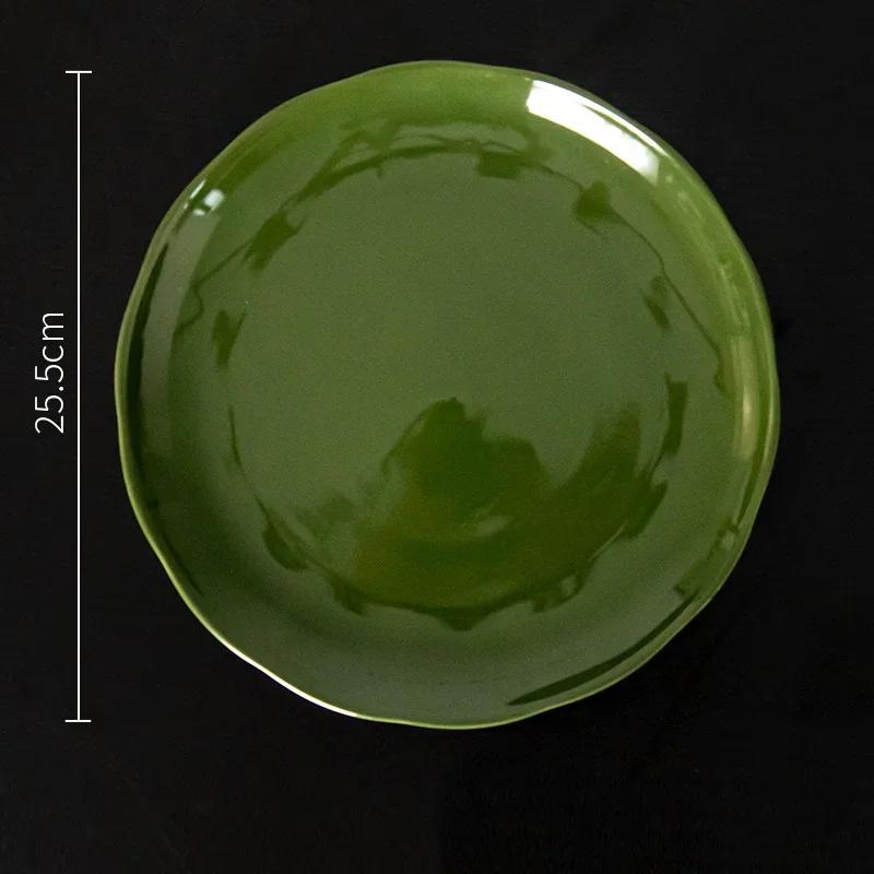 Modern Style Ceramic Plate Retro Restaurant Steak Pasta Dining Plates Delicious Dishes Large Soup Bowls Household Tableware