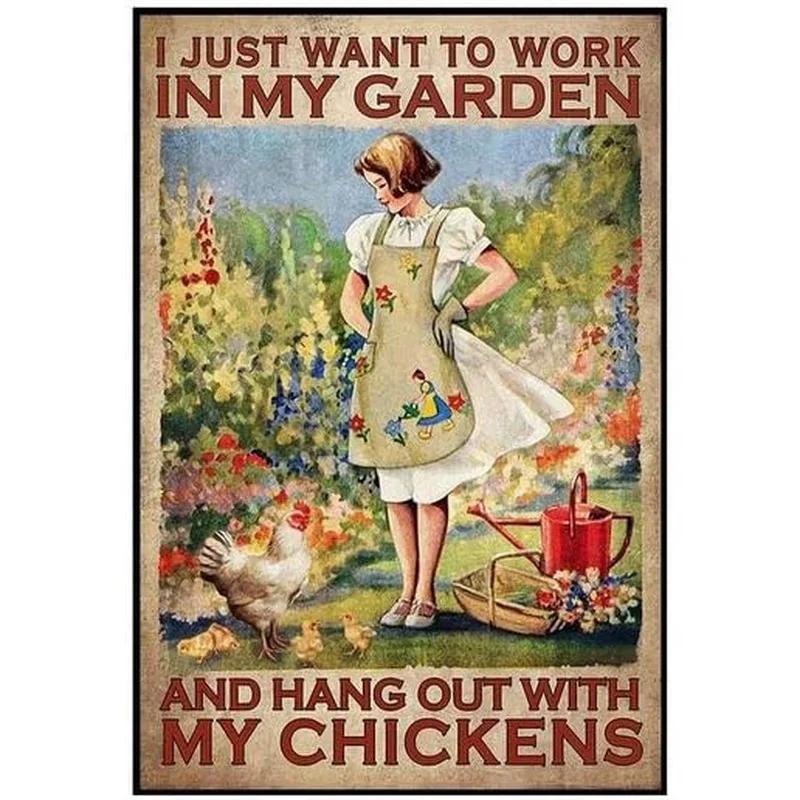 Gardening Because Murder is Wrong Vintage Metal Tin Signs Wall Decor for Home Garden Bars Cafe Clubs Retro Posters Plaque