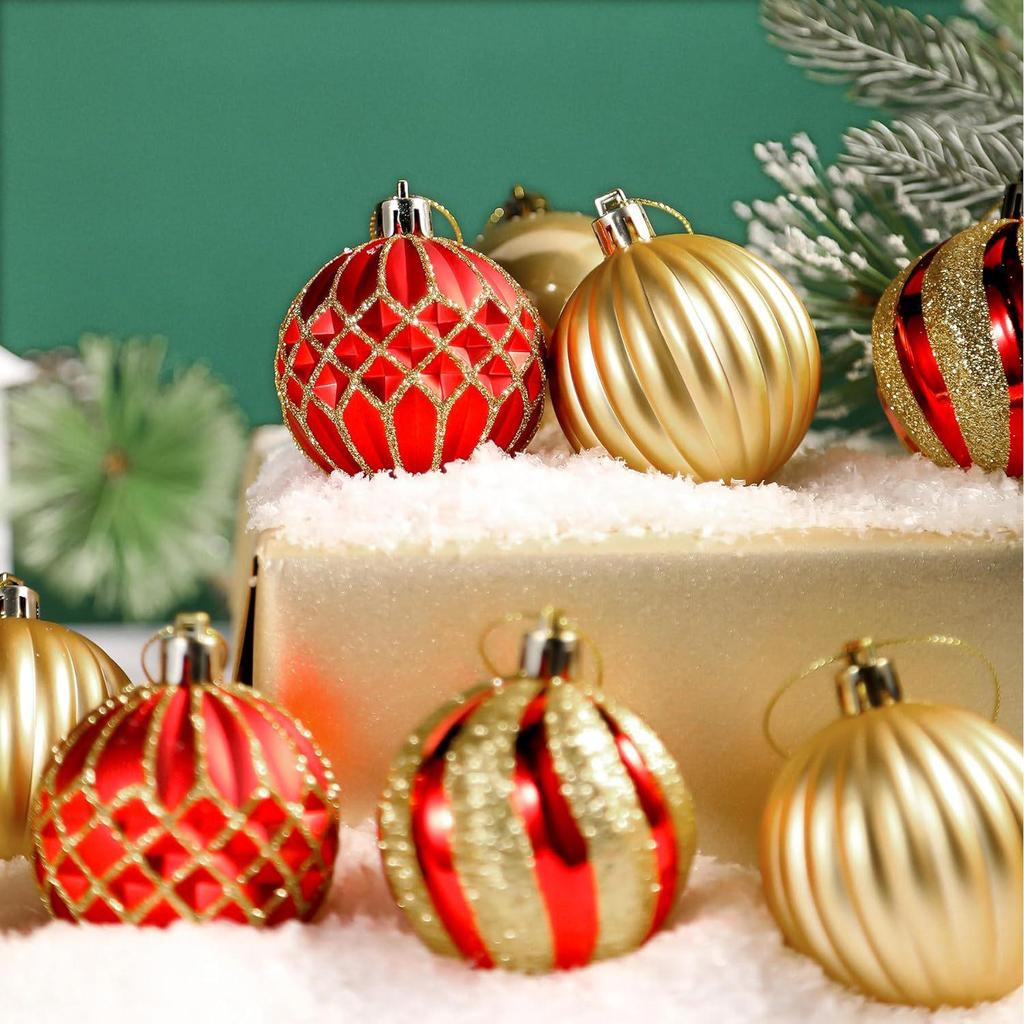 Electroplated Christmas Ornament Set: 6cm Painted Flower Balls, Decorative Wedding Baubles, Pack of 12.