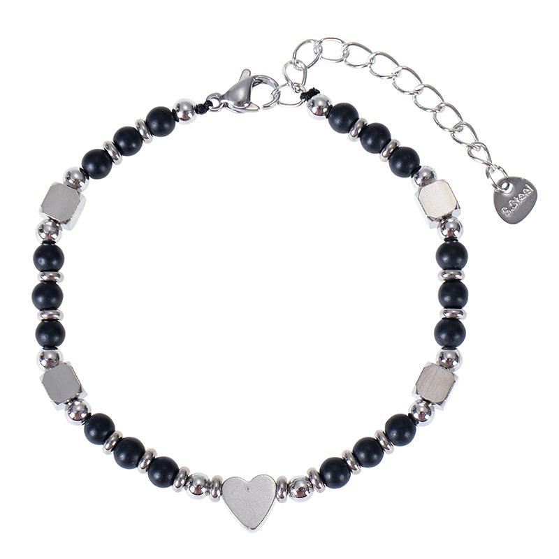 JYL TS Bracelet Men s  Cross Beads Symbolizes Faith & Divine Guidance frosted