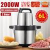 6L 2000W 2 Gear Stainless Steel Garlic Vegetable Blender Mixer Baby Food Processor Electric Meat Grinder Kitchen Chopper Mincer