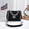 Diamond-shaped Chain Small Square Bag, Single Shoulder Strap, Side-zip Closure Small Bag