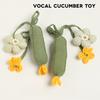 Cat Toy with Cucumber Shape Scratch Resistant Pet Toy Built-in Sound Interactive Teaser Toy for