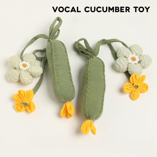 Cat Toy with Cucumber Shape Scratch Resistant Pet Toy Built-in Sound Interactive Teaser Toy for