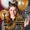 36pcs Black Gold Birthday Photography Props Paper Dress Up Costume Mask Photo Booth Props  Kids Gift