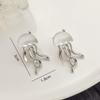 Women Floating Jellyfish Earrings Stud Silver Color Transparent Crystal Cute Deep-Sea Jellyfish Post Earrings Cute Girls Jewelry