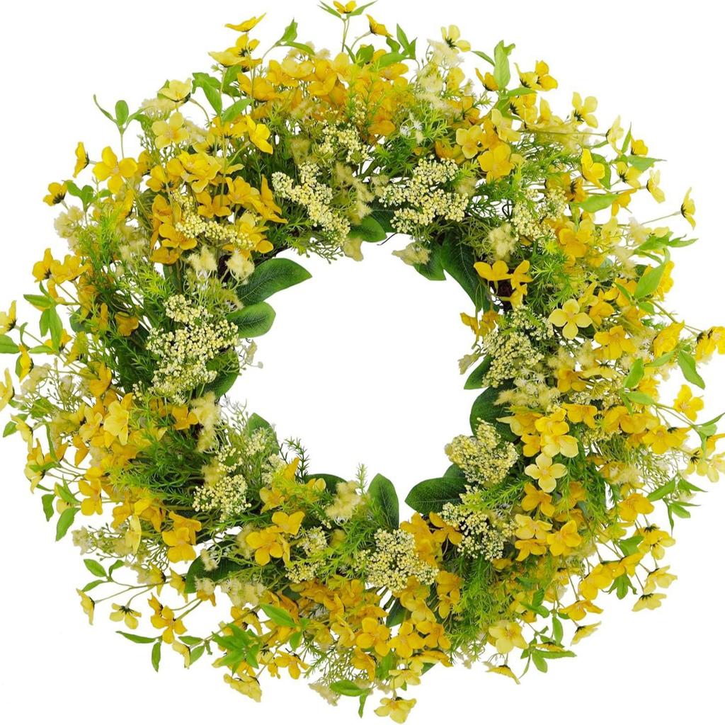 New Product Spring and Summer Tulip Wreath Simulation Flower Rural Farmhouse Door Pendant Wall Decoration