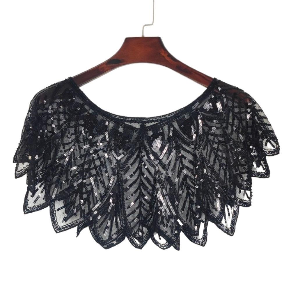 Sleeveless Evening Cape Sparkling Party Shawl Simple Sequins Shawl  Girl