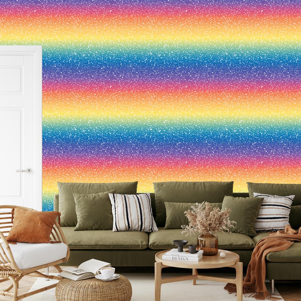 Blue and cream glitter wallpaper for living room and bedroom 50x1000
