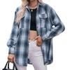Women's 2024 Oversize Loose Plaid Shirt - European & American Casual Autumn/Winter Fashion