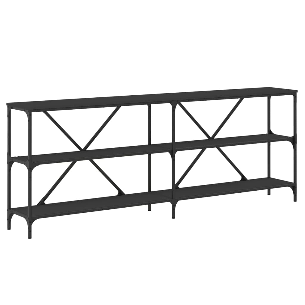 Console Table in Black 200 x 30 x 75 cm Made of Engineered Wood and Iron