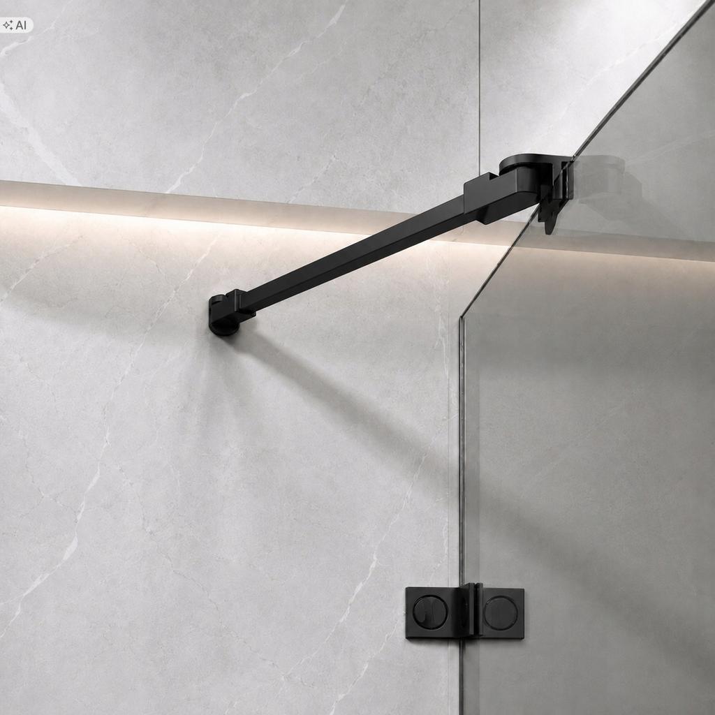 Stabilizer Top Bracket For Shower Cabin Wall 80 Matte Black